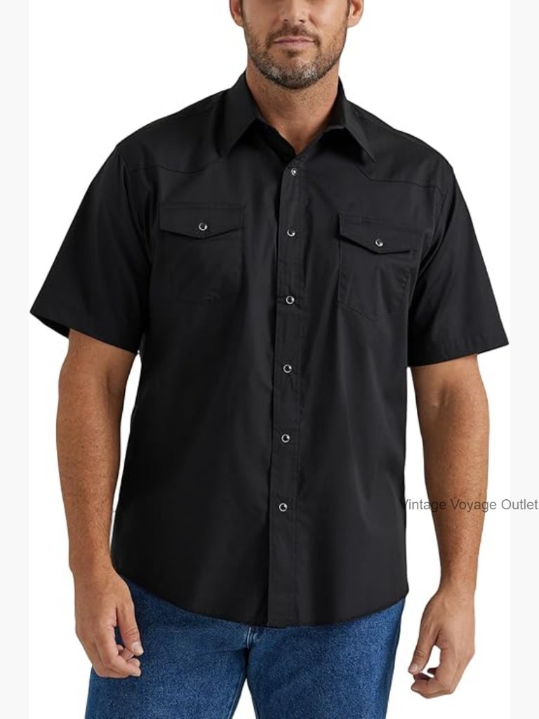 Men's Collared Short Sleeve Snap Western Shirt